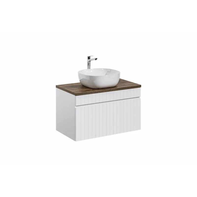 ArtCom Kúpeľňová skrinka s umývadlom a doskou ICONIC White DU80/1 | 80 cm