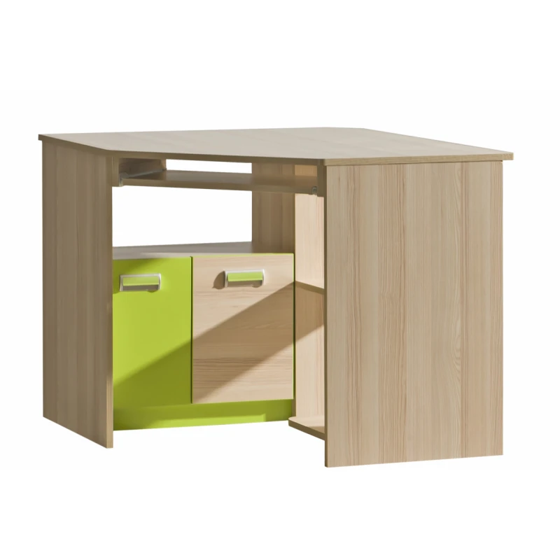 Dolmar Rohový písací stolík CORNETO L11 Farba: Jaseň coimbra / zelená