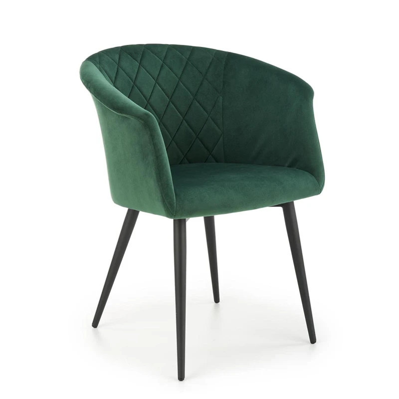 HALMAR K421 jedálenské kreslo tmavozelená / čierna