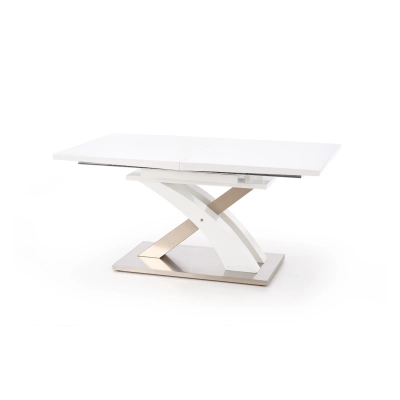 HALMAR Sandor rozkladací jedálenský stôl biely lesk