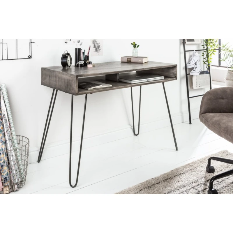 Písací stôl FILEMON Dekorhome Sivá