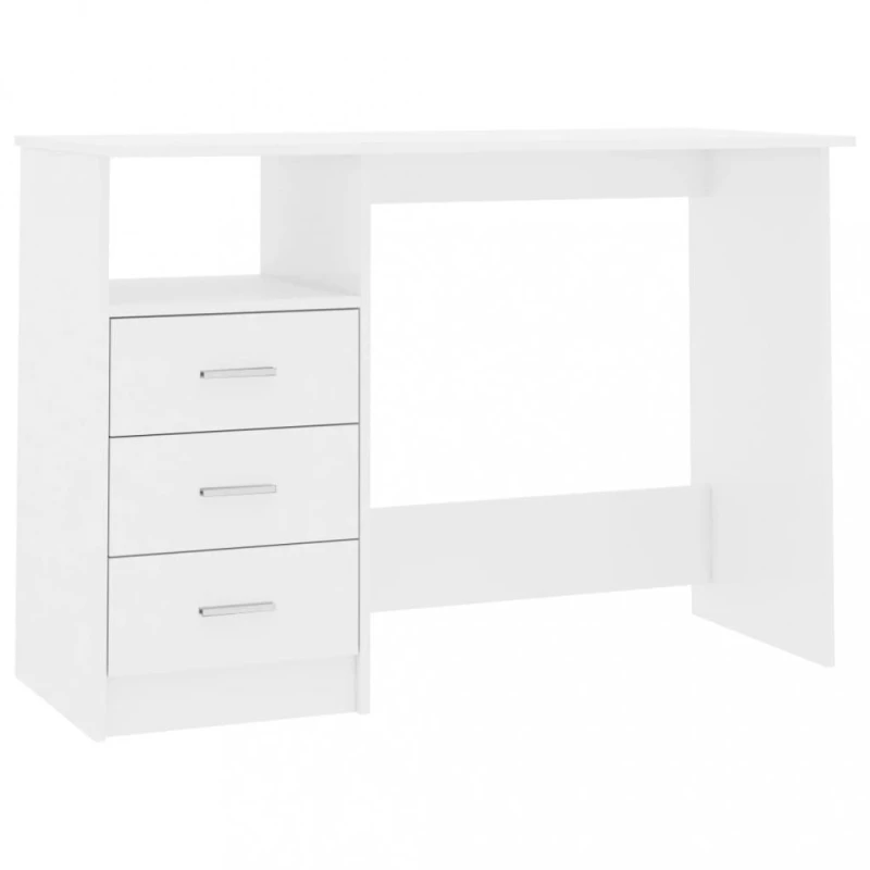 Písací stôl so zásuvkami 110x50 cm Dekorhome Biela lesk