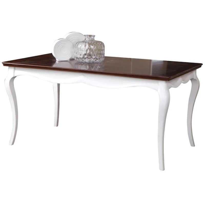 TARANKO Milano MI-S1 rustikálny jedálenský stôl biela / orech Milano