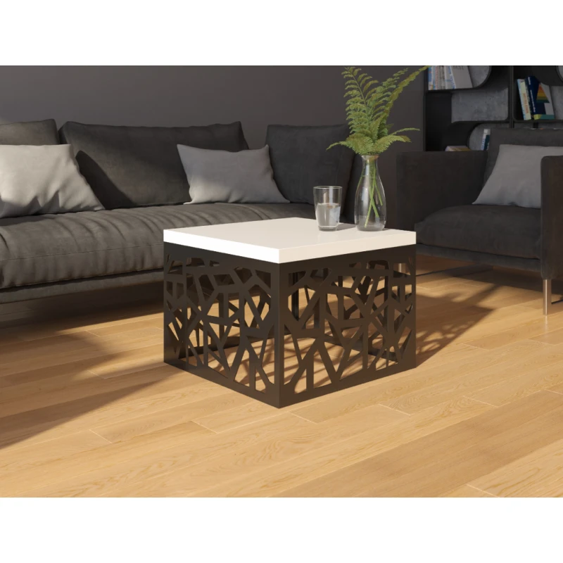 ArtAdrk Konferenčný stolík TACHTA | čierna/biely lesk