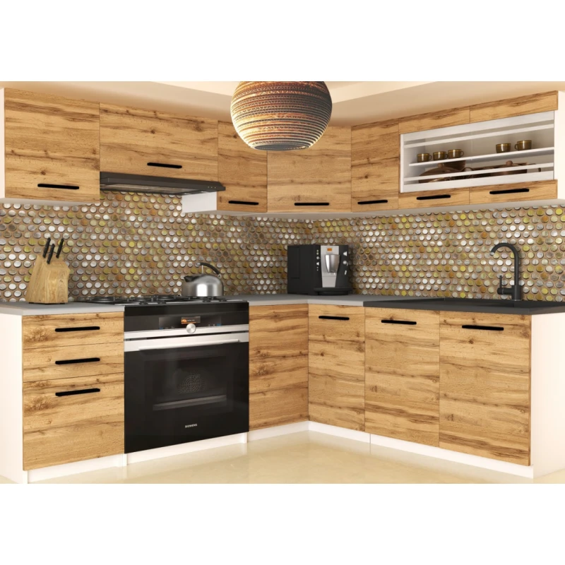 ArtBelin Kuchynská linka LIDIA | dub wotan 360 cm