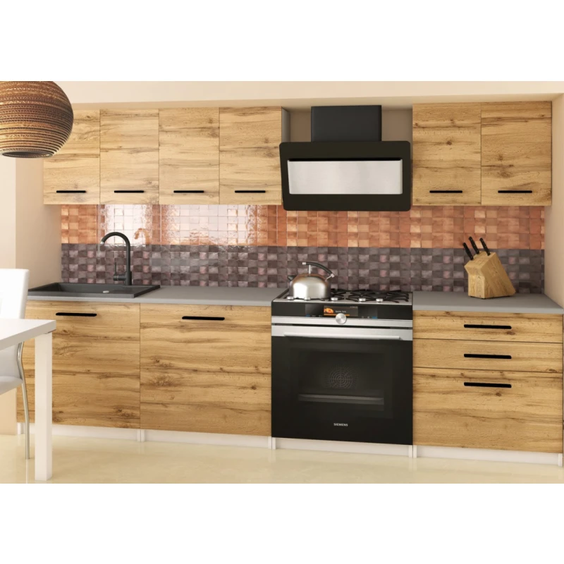 ArtBelin Kuchynská linka SONIK | dub wotan 180 cm