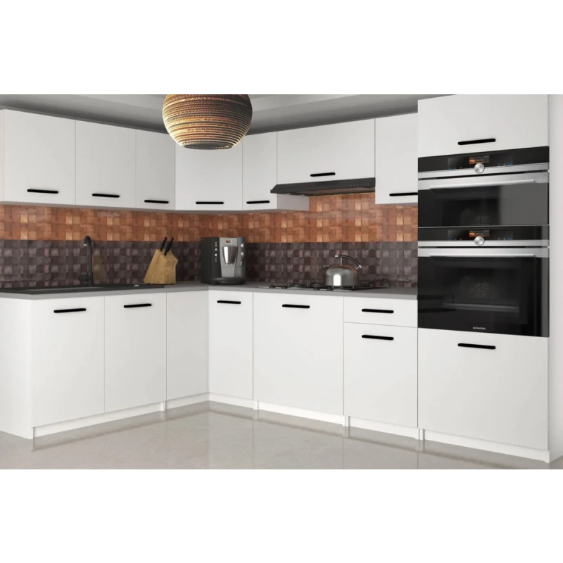 ArtBelin Kuchynská linka UNIQAGRANDE | biela mat 420 cm