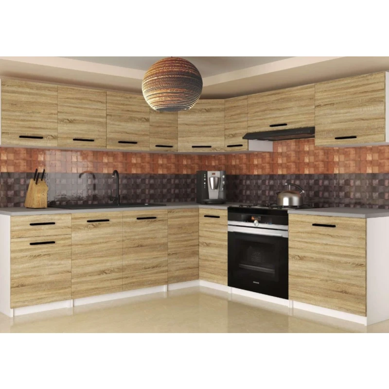 ArtBelin Kuchynská linka UNIQAPLUS | dub sonoma 420 cm