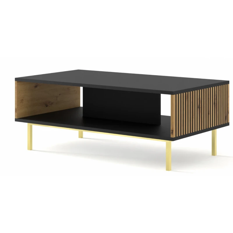 ARTBm Konferenčný stolík RAVENNA F 90  | čierna matná / dub artisan