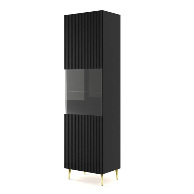 ArtBm Vitrína RAVENNA B 1DS 60 | čierna matná PREVEDENIE: Čierny mat  / zlaté nohy