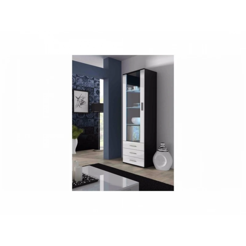 ArtCam Stojaca vitrína SOHO S1 Farba: čierna/biely lesk