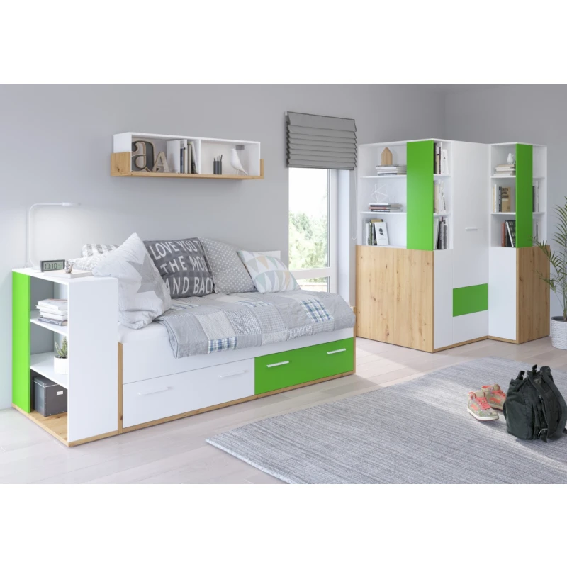 ArtCross Detská izba HEY 4 Farba: Dub artisan/biela/zelená