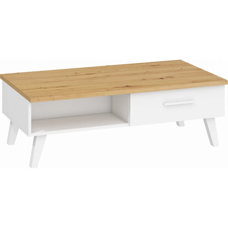 ArtCross Konferenčný stolík NORDIS-07 | 2D Farba: Dub ARTISAN/biela