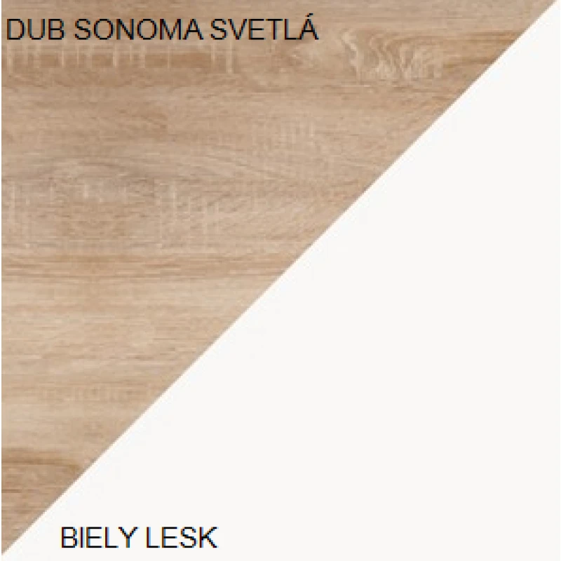 ArtCross Manželská posteľ VIKI 10 | s roštom Farba: Dub sonoma svetlá / biely lesk