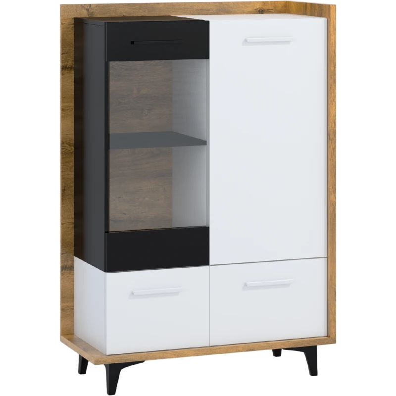 ArtCross Vitrína 3D BOX-13 Farba: dub burgun / biela / čierna 