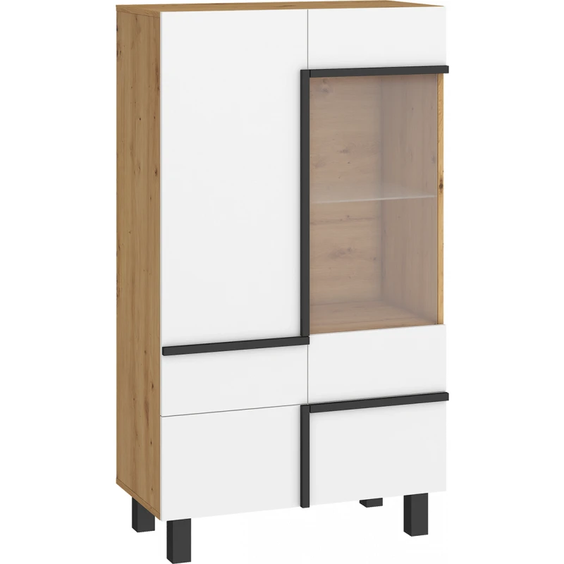 ArtCross Vitrína LARS-12 | 1D1S Farba: Dub ARTISAN/biela