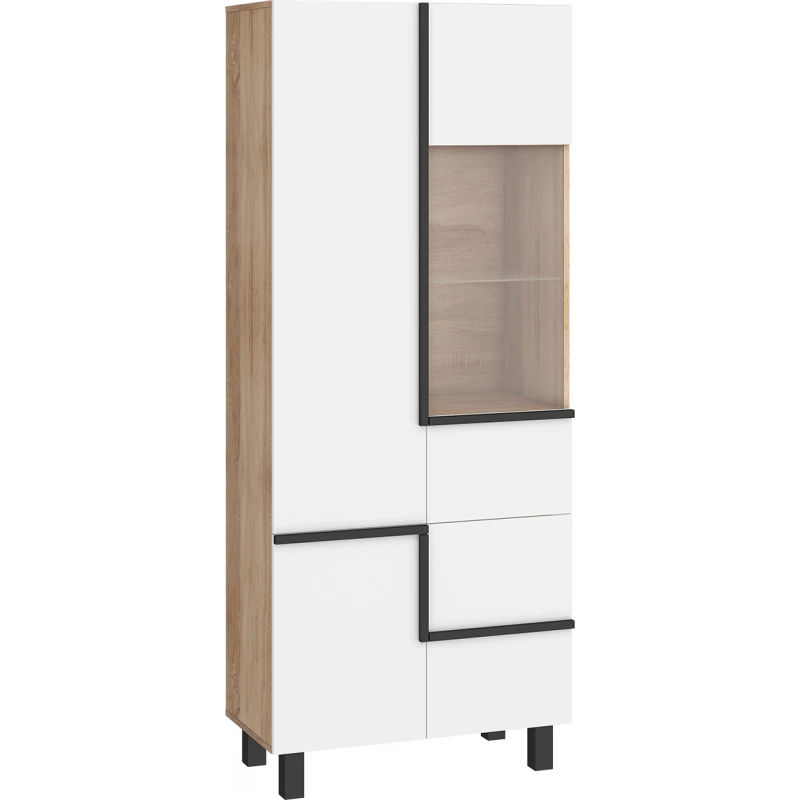 ArtCross Vitrína LARS-13 | 3D Farba: dub sonoma svetlá/biela