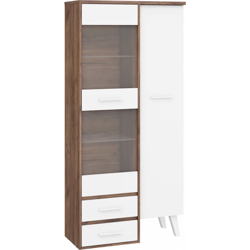 ArtCross Vitrína NORDIS-17 | 1D2S Farba: craft tobaco/biely