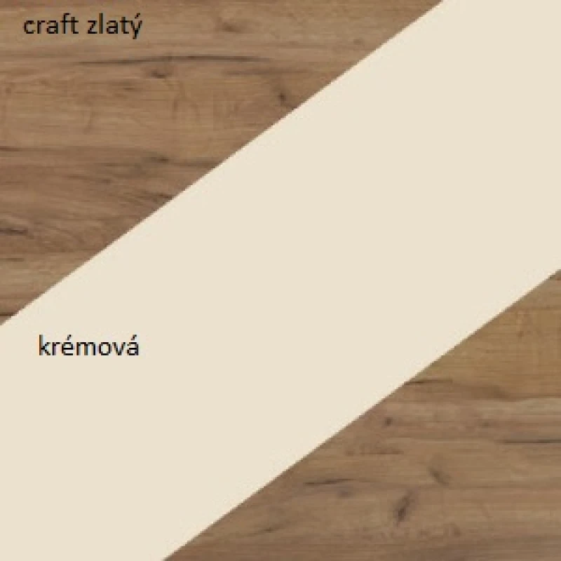 ArtCross Vitrína NOTTI  | 08 Farba: craft zlatý / krémová / craft zlatý