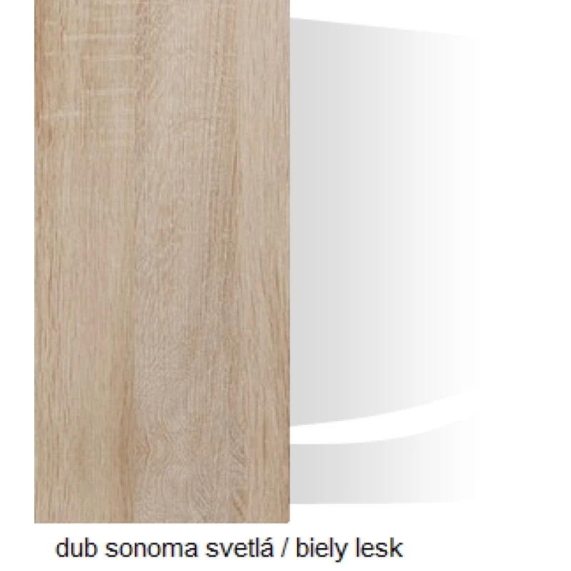 ArtCross Vitrína VERIN  | 08 Farba: Dub sonoma svetlá / biely lesk