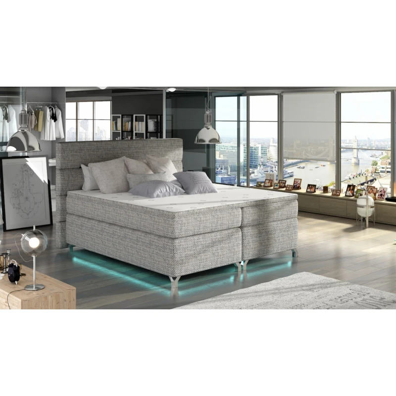 ArtElta Manželská posteľ AMADEO Boxspring s LED osvetlením | 160 x 200 cm Farba: BAO 01 - Berlin 01
