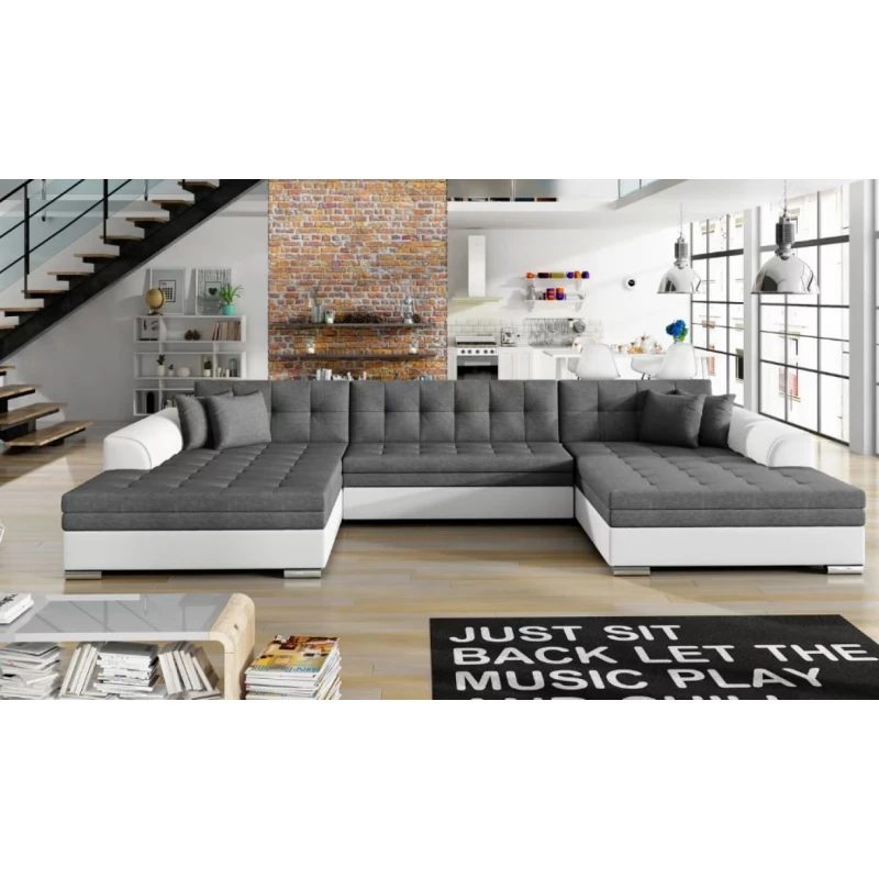 ArtElta Rohová sedacia súprava VENTO Farba: Sawana 05 šedá / Ecosoft 017 biela