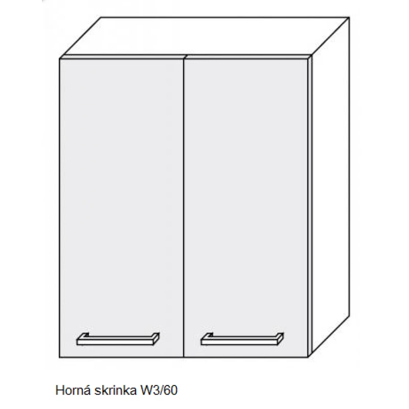ArtExt Kuchynská linka Brerra - lesk Kuchyňa: Horná skrinka W3/60 / (ŠxVxH) 60 x 72 x 32,5 cm