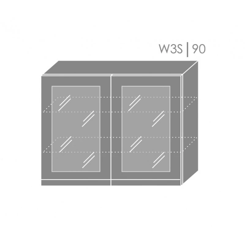 ArtExt Kuchynská linka Brerra - lesk Kuchyňa: Horná skrinka W3S/90 / (ŠxVxH) 90 x 72 x 32,5 cm