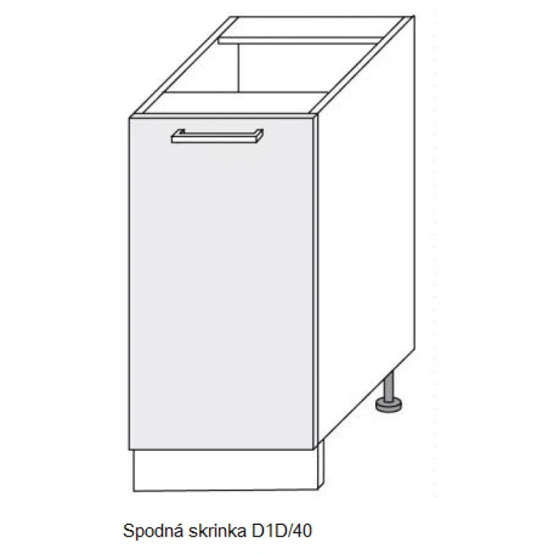 ArtExt Kuchynská linka Brerra - lesk Kuchyňa: Spodná skrinka D1D/40 / (ŠxVxH) 40 x 82 x 50 cm
