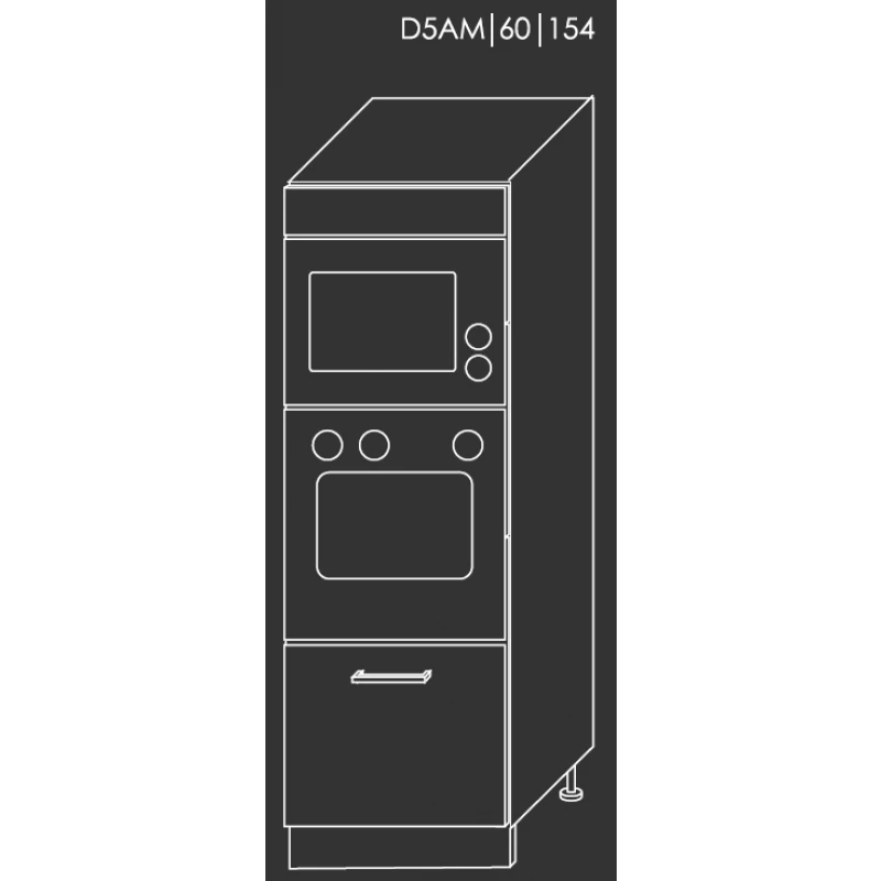 ArtExt Kuchynská linka Brerra - lesk Kuchyňa: Spodná skrinka D5AM/60/154 / (ŠxVxH)  60 x 154 x 56,5 cm