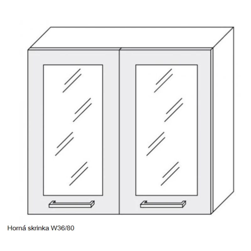 ArtExt Kuchynská linka Florence - mat Kuchyňa: Horná skrinka W3S/80 / (ŠxVxH) 80 x 72 x 32,5 cm
