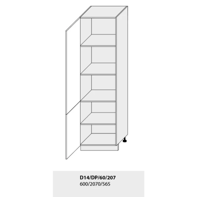 ArtExt Kuchynská linka Florence - mat Kuchyňa: Spodná skrinka D14/DP/60/207 / (ŠxVxH) 60 x 207 x 56,5 cm