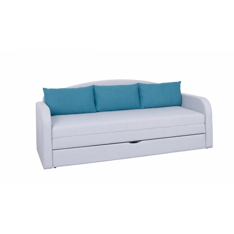 ArtGiB Rozkladacia pohovka TENUS II FARBA: sivá / tyrkysové vankúše