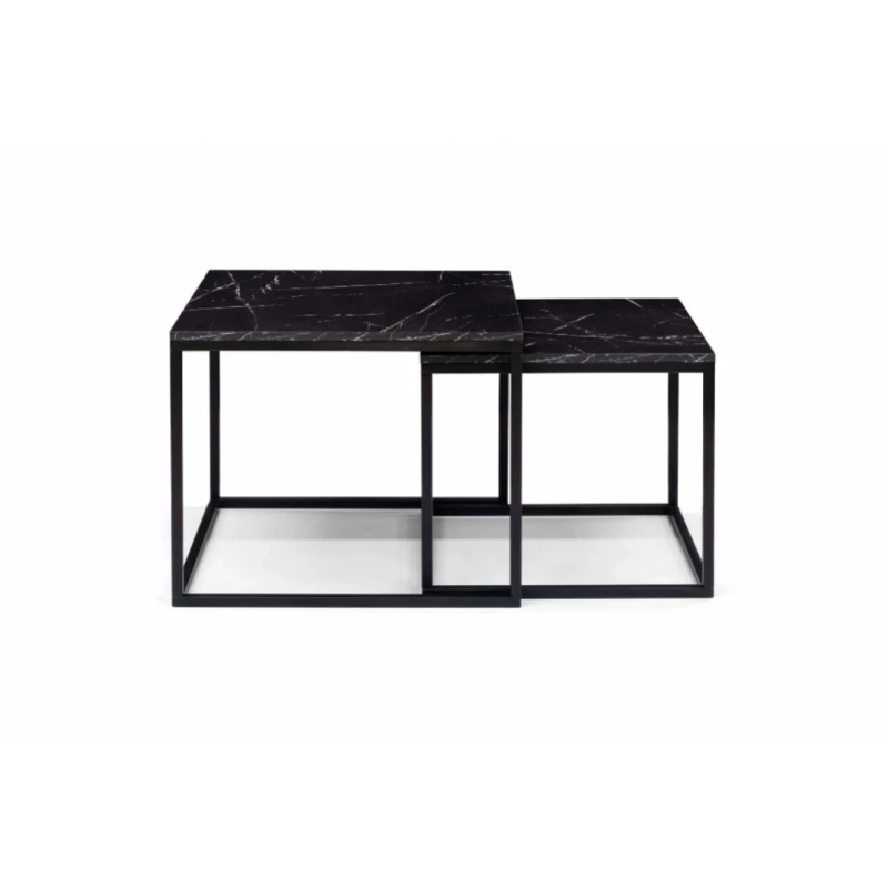 ArtGiB Sada konferenčných stolíkov VEROLI VR-06 | čierna / čierny mramor