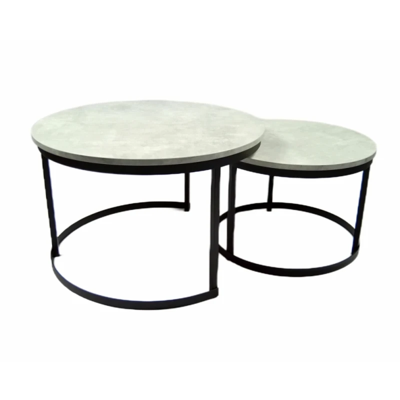 ArtSft Sada konferenčných stolíkov ANIA I | čierna podstava Farba: Betón