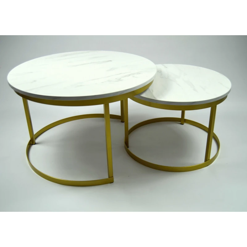 ArtSft Sada konferenčných stolíkov ANIA I | zlatá podstava