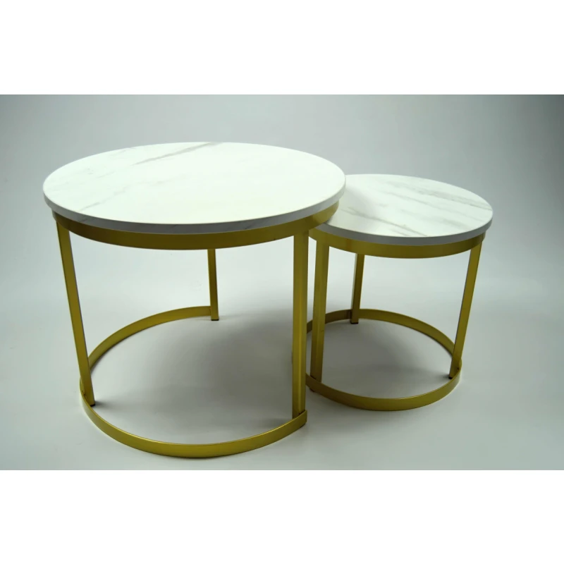 ArtSft Sada konferenčných stolíkov ANIA II | zlatá podstava