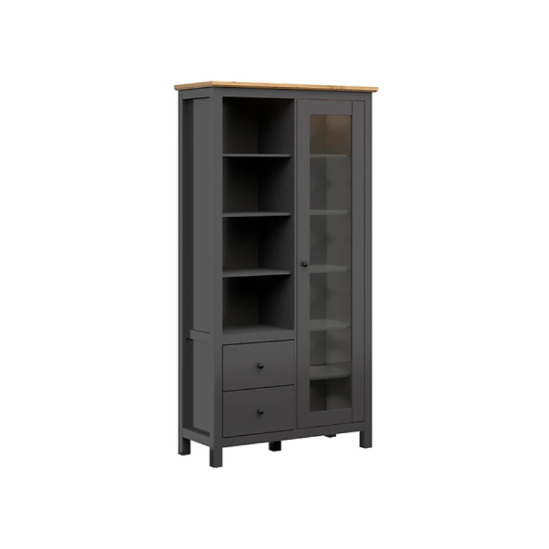 BRW Vitrína HESEN | REG1W2S 20/11 Farba: Grafit