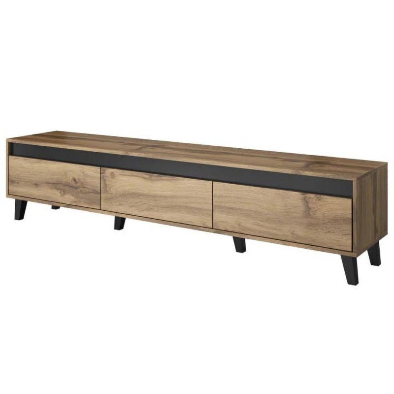 CAMA MEBLE Nord tv stolík dub wotan / antracit / čierna
