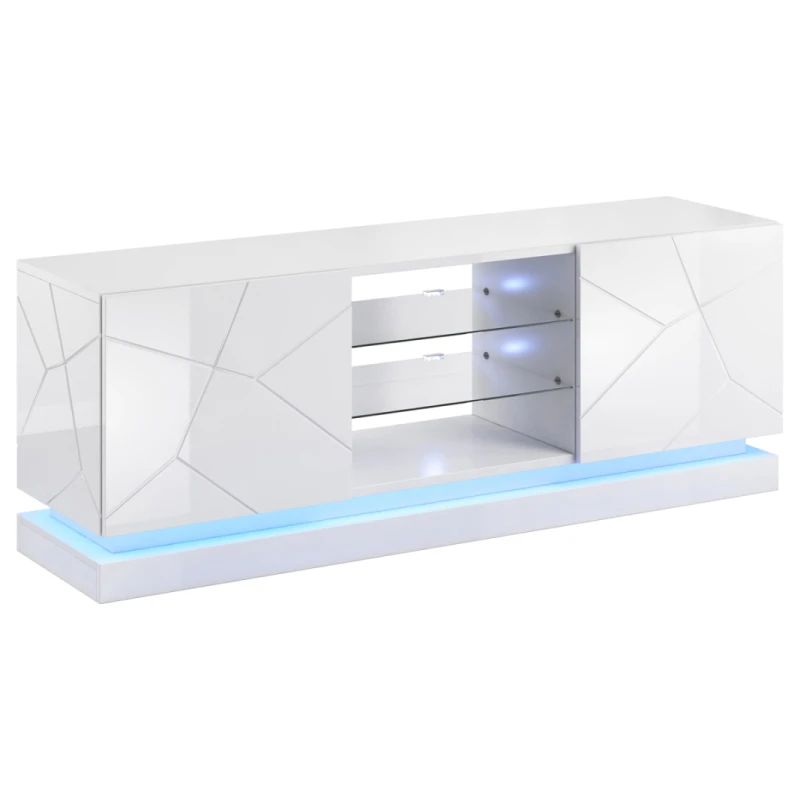 CAMA MEBLE Qiu 160 tv stolík biely lesk
