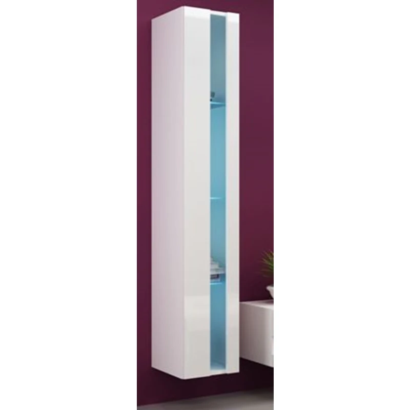 CAMA MEBLE Vigo New 180 vitrína na stenu biela / biely lesk