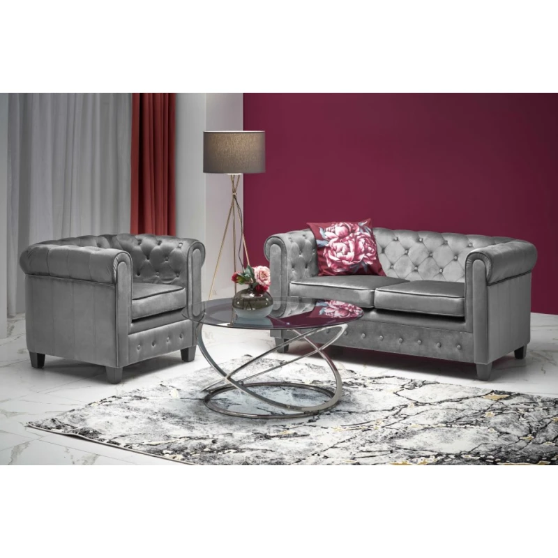 Chesterfield pohovka ERIKSEN Sivá