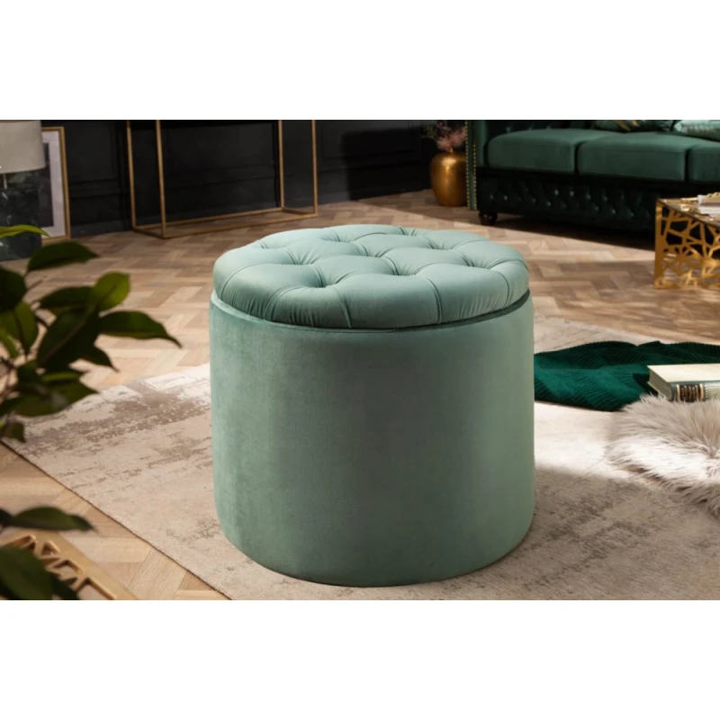 Chesterfield taburet ZETHOS Dekorhome Mentolová