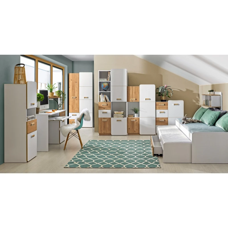 Dolmar Detská izba CORNETO 2 | biely briliant/dub nash