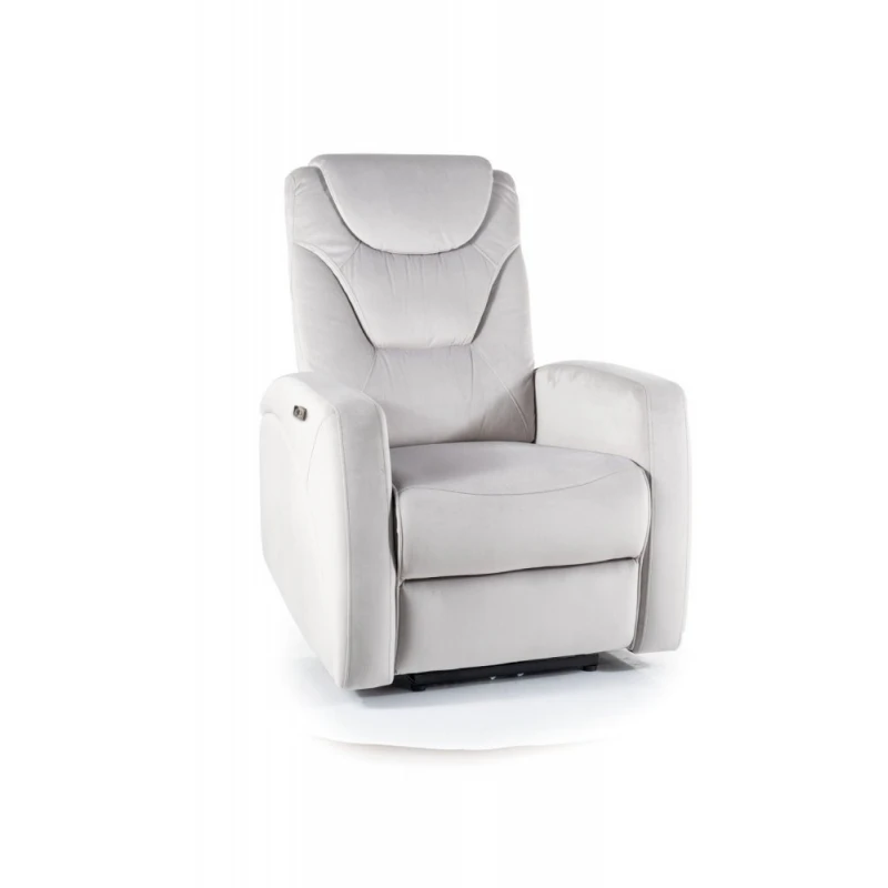 Elektrické polohovacie kreslo KRONOS VELVET Signal Sivá