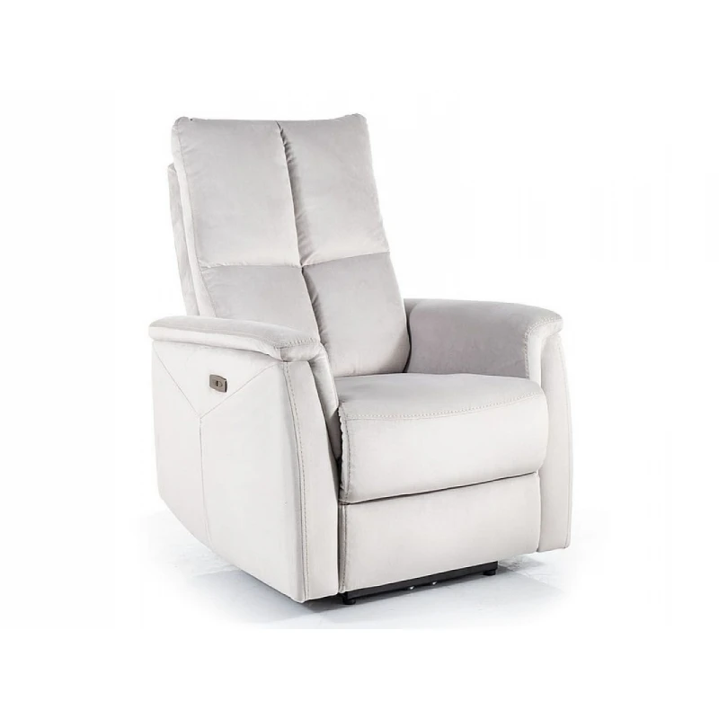 Elektrické polohovacie kreslo NEPTUN VELVET Signal Svetlosivá