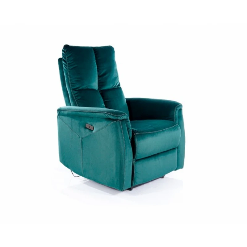 Elektrické polohovacie kreslo NEPTUN VELVET Signal Tmavo zelená