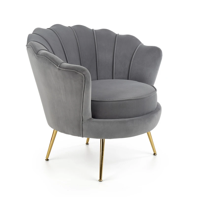 HALMAR Amorinito kreslo sivá / zlatá