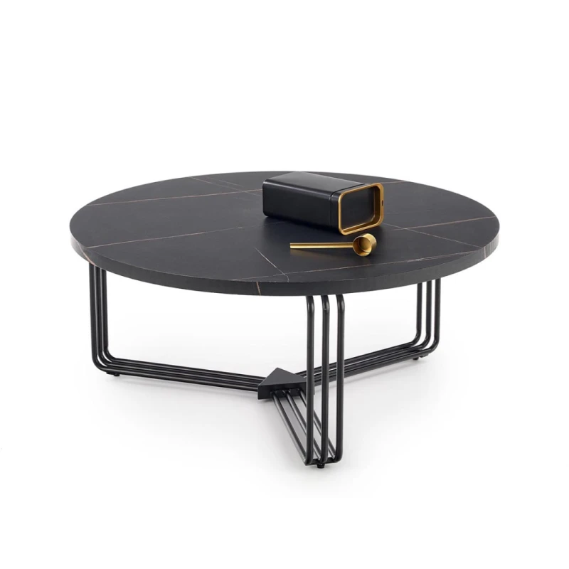 HALMAR Antica konferenčný stolík čierny mramor / čierna
