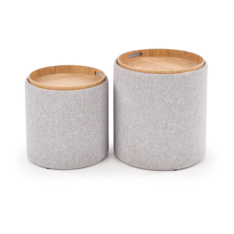 HALMAR Aviko taburetka (2 ks) svetlosivá / prírodná